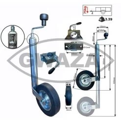 Gwaza Jockey Wheel And Clamp 75kg 34mm (5222)