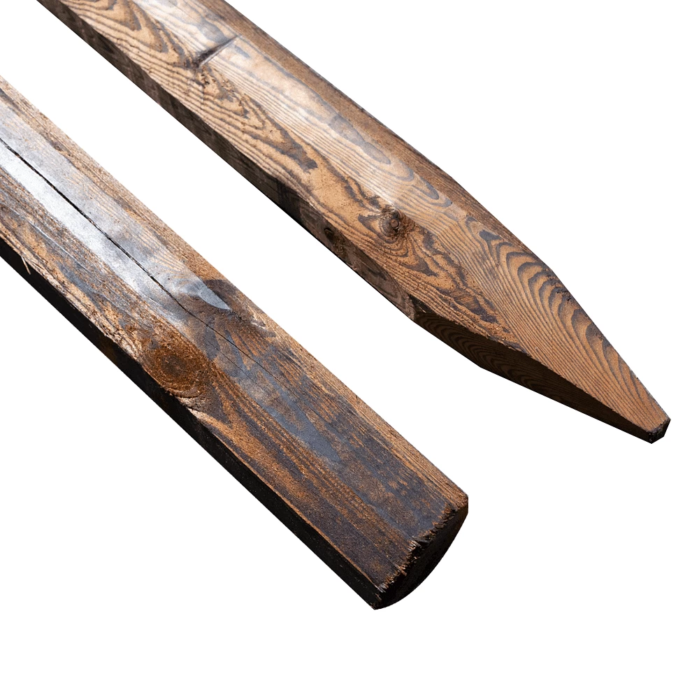 Octowood Octopost Fence Post Round Machined Creosote Treated Brown 200mm (W) X 2.4m (L)