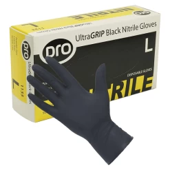 PRO UltraGRIP Nitrile Gloves Black (Pack Of 100)